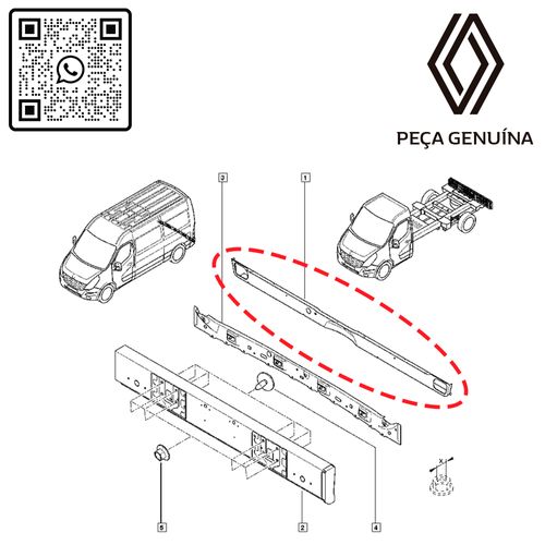 RN 06988R 756106988R Painel Traseiro Renault Master 2013 a 2022-D